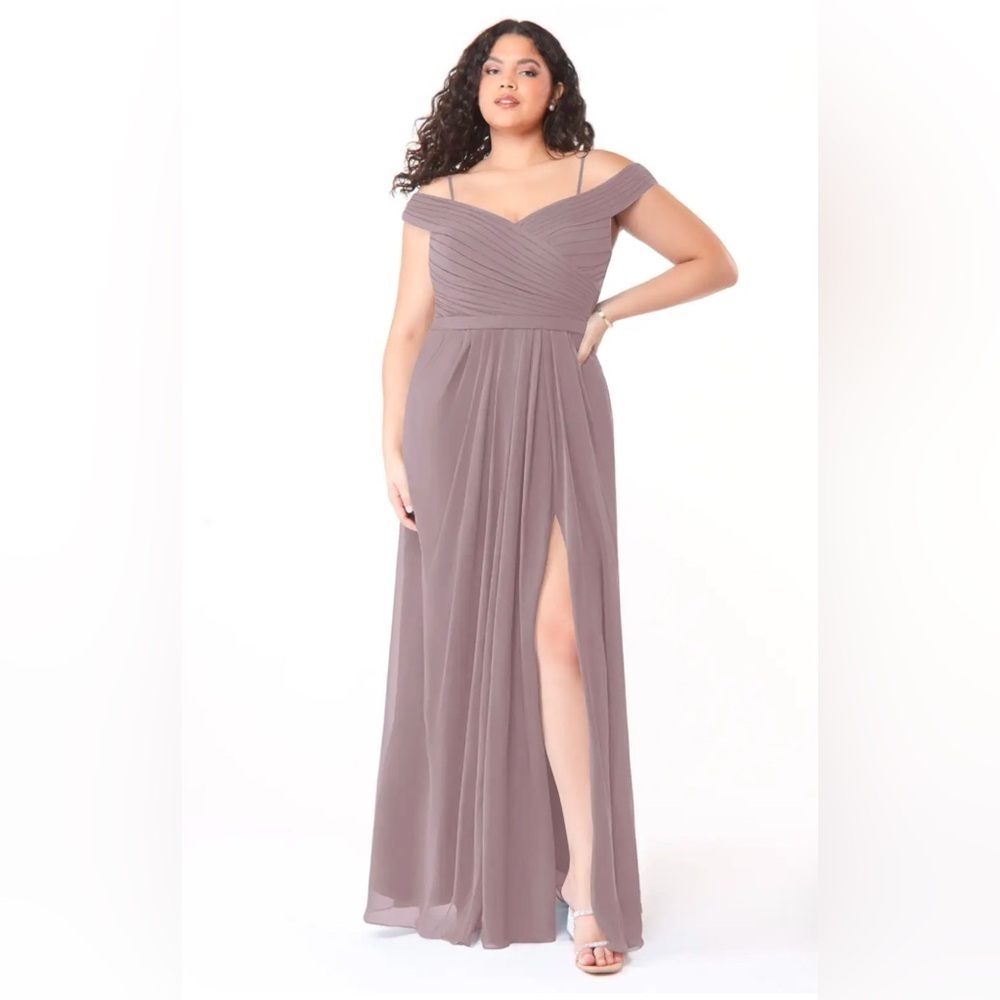 NWT Azazie Audrianna Maxi dress/ Gown/ Dusk/ Double lined/ Approx. size US 14/16 - Picture 5 of 17